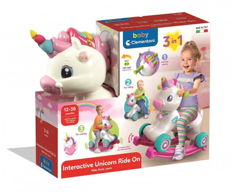 Clementoni Ride On 3 in 1 yksisarvinen