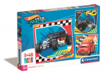 Clementoni 3x48 kpl Palapelit Lapset Hotwheels-pyörät
