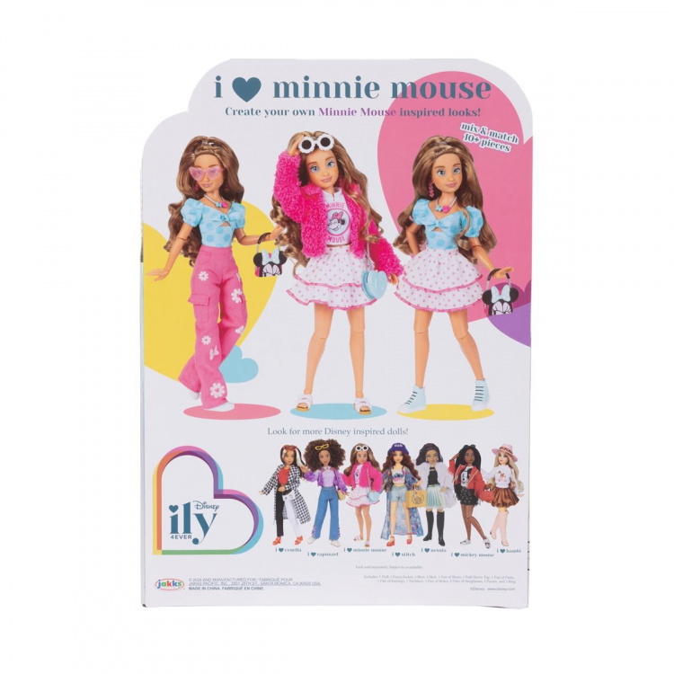 JAKKS Pacific Disney ily 4EVER Fashion Doll -muotinukke, jossa on Minnien inspiroima lisämuoti