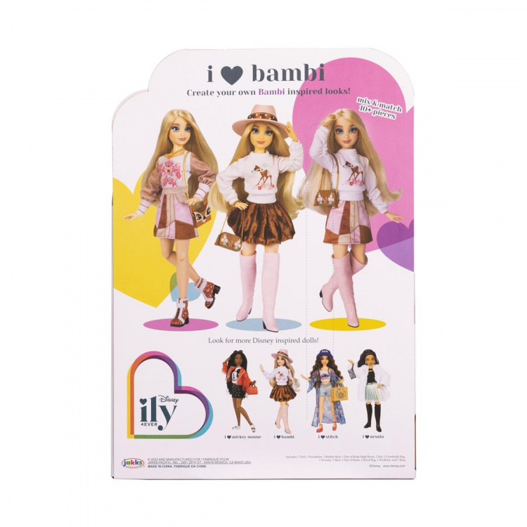 JAKKS Pacific Disney ily 4EVER Fashion Doll -muotinukke, jossa on Bambin inspiroima lisämuoti