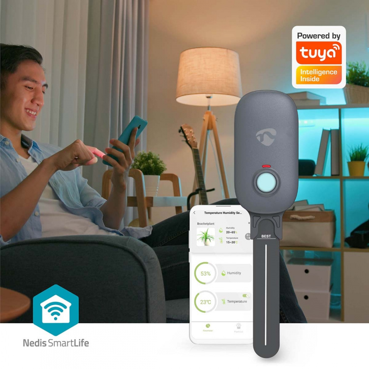 Nedis SmartLife maaperän kosteusmittari | Bluetooth® | Paristokäyttöinen | IP55 | 0 - 100 % | Android™ / IOS Nedis SmartLife maaperän kosteusmittari | Bluetooth® | Paristokäyttöinen | IP55 | 0 - 100 % | Android™ / IOS