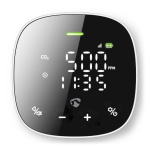 Nedis SmartLife-ilmanlaatumittari | Wi-Fi | Sisältää näytön | Hiilidioksidi (CO2) / Kosteus / Lämpötila | Android™ / IOS | Musta / Valkoinen