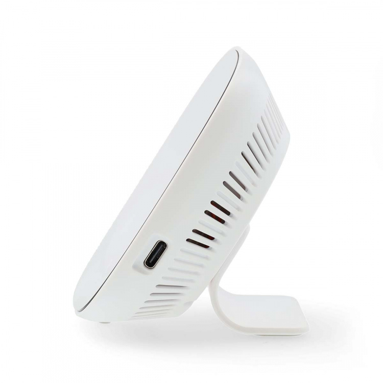 Nedis SmartLife-ilmanlaatumittari | Wi-Fi | Sisältää näytön | Hiilidioksidi (CO2) / Kosteus / Lämpötila | Android™ / IOS | Musta / Valkoinen