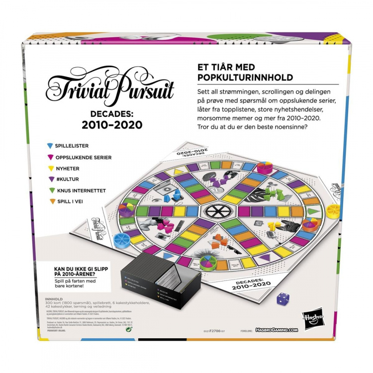 Hasbro Trivial Pursuit vuosikymmenet: 2010-2020 (NO)
