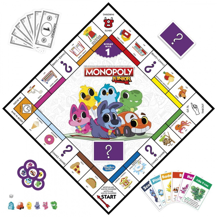 Hasbro Monopoly Junior 2 peliä yhdessä (DK/NO) Hasbro Monopoly Junior 2 peliä yhdessä (DK/NO)