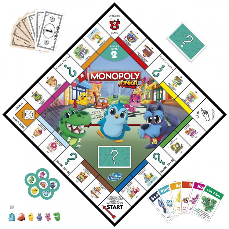 Hasbro Monopoly Junior 2 peliä yhdessä (DK/NO) Hasbro Monopoly Junior 2 peliä yhdessä (DK/NO)