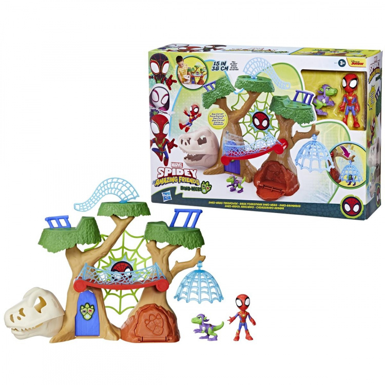 Spidey ja hänen hämmästyttävät ystävänsä leikkisetti Dino Webs Treehouse