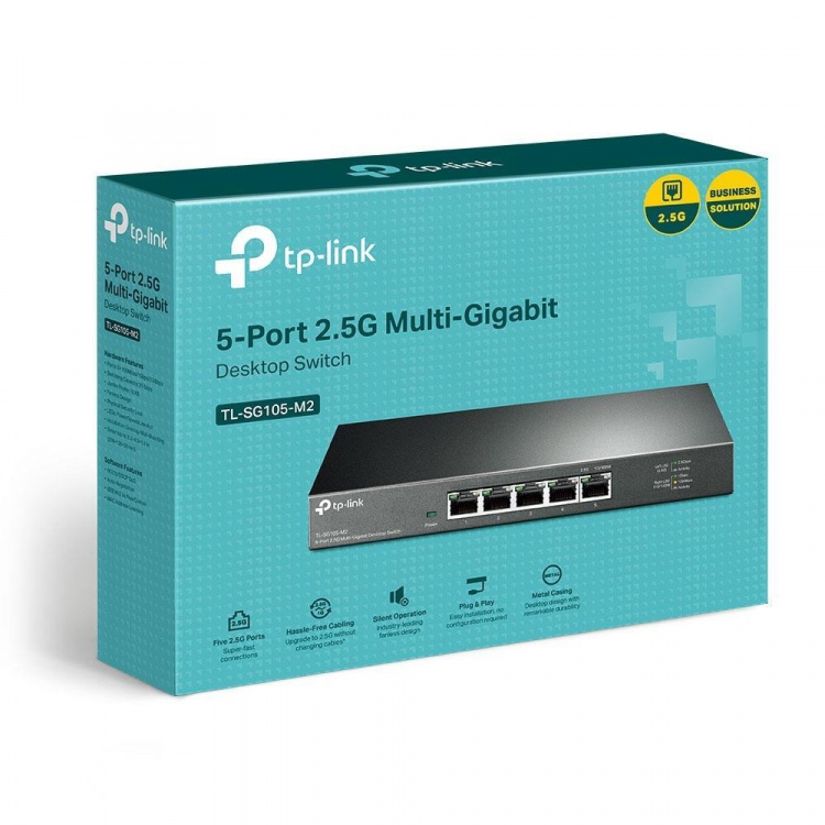 TP-Link 5-porttinen 2,5G Multi-Gigabit Desktop-kytkin TP-Link 5-porttinen 2,5G Multi-Gigabit Desktop-kytkin