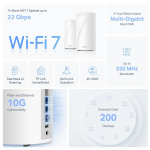 TP-Link Deco BE85 Wi-Fi 7 BE19000 Koko kodin verkko-WiFi-järjestelmä (1-pack)