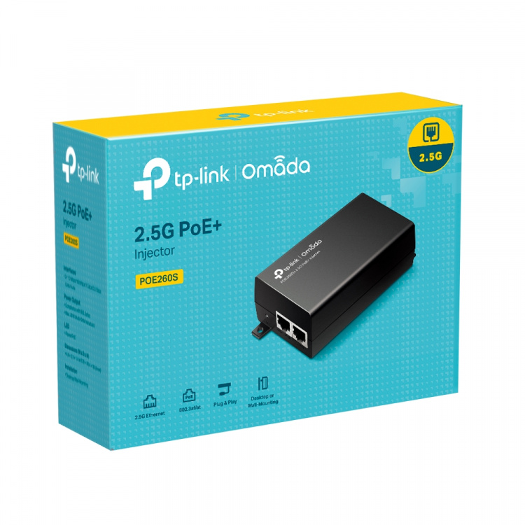 TP-Link 2.5G PoE+ Injector, IEEE802.3af/at-standardit