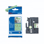 Brother TZe-RM34 tulostaa kultaisen tekstin mintunvihreälle 12mm satiininauhalle