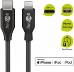 Goobay Lightning till USB-C™ laddnings- och synkroniseringskabel, 2 m, svart MFi-kabel för Apple iPhone/iPad Goobay Lightning till USB-C™ laddnings- och synkroniseringskabel, 2 m, svart MFi-kabel för Apple iPhone/iPad