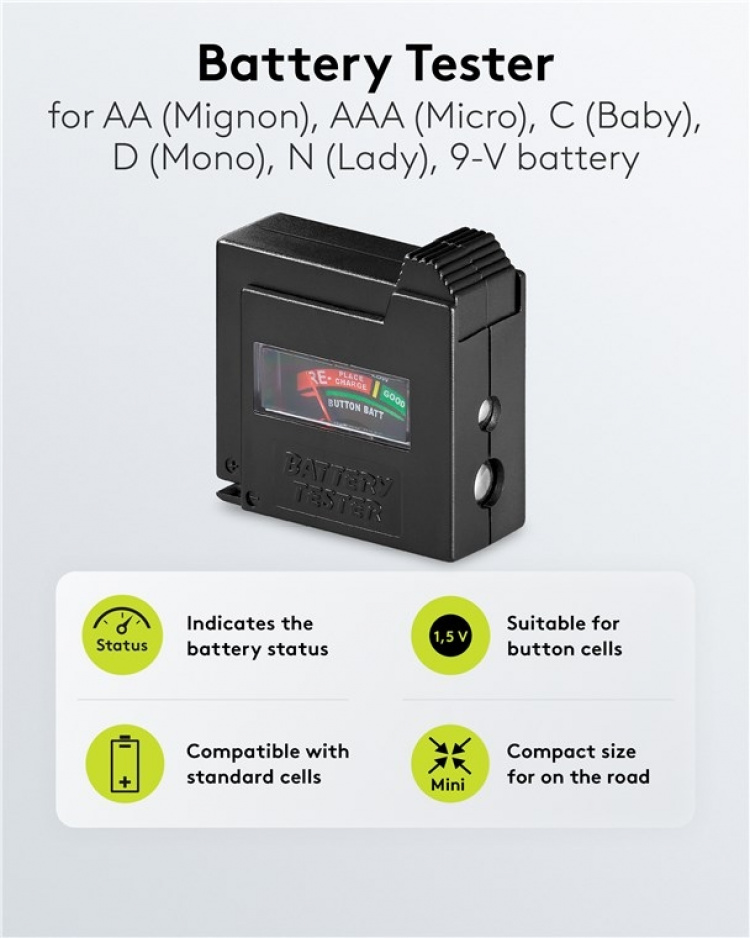 Goobay Batteriprovare för standardbatterier Goobay Batteriprovare för standardbatterier