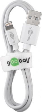 Goobay Lightning USB-kabel för laddning och synkronisering, 1 m, vit MFi-kabel för Apple iPhone/iPad