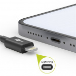 Goobay Lightning USB-kabel för laddning och synkronisering, 1 m, vit MFi-kabel för Apple iPhone/iPad