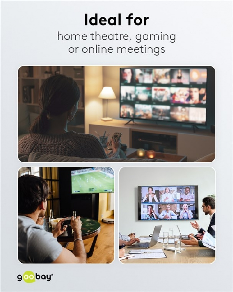 Goobay Manuell HDMI™-omkopplare 4 till 1 (4K @ 60 Hz) för att växla mellan 4x HDMI™-enheter som är anslutna till 1x HDMI™-skärm Goobay Manuell HDMI™-omkopplare 4 till 1 (4K @ 60 Hz) för att växla mellan 4x HDMI™-enheter som är anslutna till 1x HDMI™-skärm