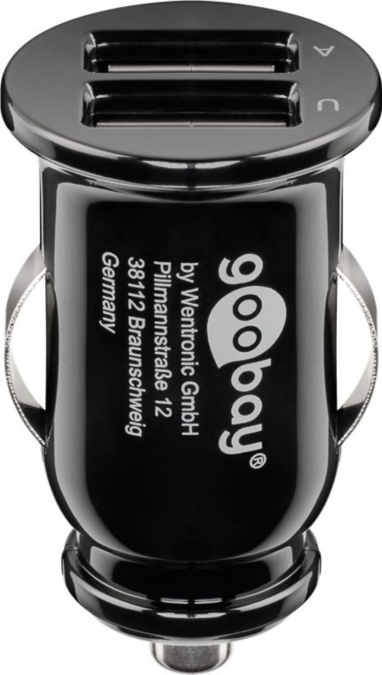 Goobay Dual USB laddare för bil USB-C™, USB-A (12 W) Laddningsadapter för bil med 2x USB-A och USB-C™-kabel 1,0 m (svart) Goobay Dual USB laddare för bil USB-C™, USB-A (12 W) Laddningsadapter för bil med 2x USB-A och USB-C™-kabel 1,0 m (svart)