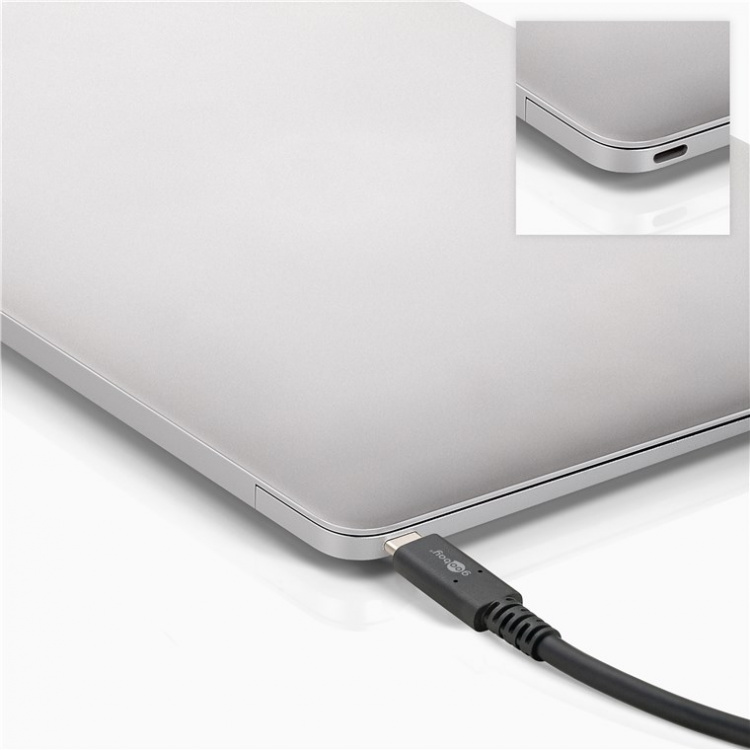 Goobay Sync & Charge USB-C™-kabel, USB4™ Gen 3x2, 240 W, 0,7 m USB-C™-kontakt > USB-C™-kontakt