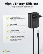 Goobay 12 V nätdel (18 W / 1,5 A) med centrumstift (han) 5,5 mm x 2,1 mm