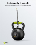 Goobay Ljudadapterkabel AUX, 3,5 mm jack till stereo RCA-kontakt, 1 m Pawl 3,5 mm plugg (3-stift, Stereo) > 2x RCA-kontakt (ljud vänster / höger)