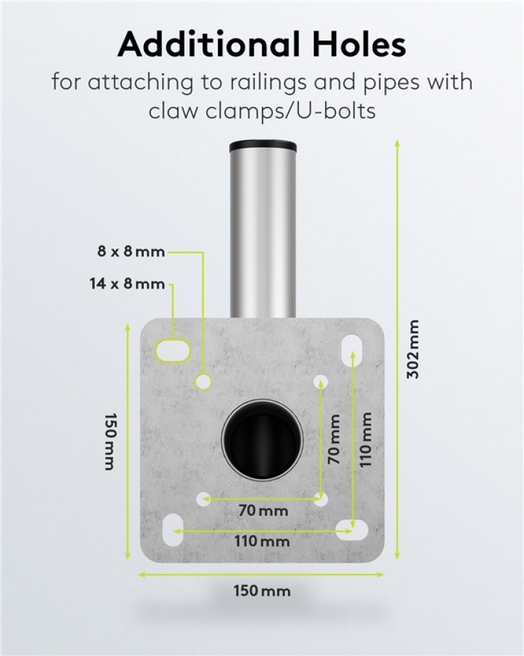 Goobay Vägghållare i aluminium för parabolantenn, avstånd till väggen 450 mm högkvalitativt väggfäste för parabolantenner av rostfri och väderbeständig aluminium Goobay Vägghållare i aluminium för parabolantenn, avstånd till väggen 450 mm högkvalitativt väggfäste för parabolantenner av rostfri och väderbeständig aluminium