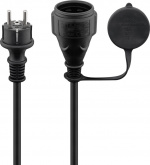 Goobay Strömkabel utomhus, 5 m, svart jordad hybrid stickpropp (typ E/F, CEE 7/7) > jordat uttag (typ F, CEE 7/3) Goobay Strömkabel utomhus, 5 m, svart jordad hybrid stickpropp (typ E/F, CEE 7/7) > jordat uttag (typ F, CEE 7/3)