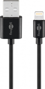 Goobay Lightning USB-kabel för laddning och synkronisering, 2 m, svart MFi-kabel för Apple iPhone/iPad