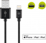 Goobay Lightning USB-kabel för laddning och synkronisering, 2 m, svart MFi-kabel för Apple iPhone/iPad