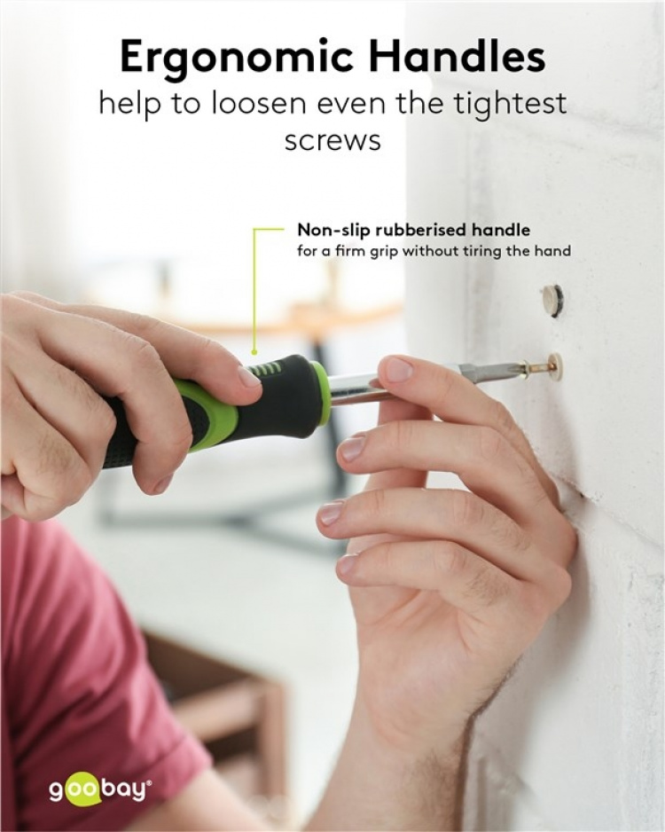 Goobay Precisionsskruvmejselsats med 37 delar verktygssats för all skruvning, montering och gör-det-själv-arbete Goobay Precisionsskruvmejselsats med 37 delar verktygssats för all skruvning, montering och gör-det-själv-arbete