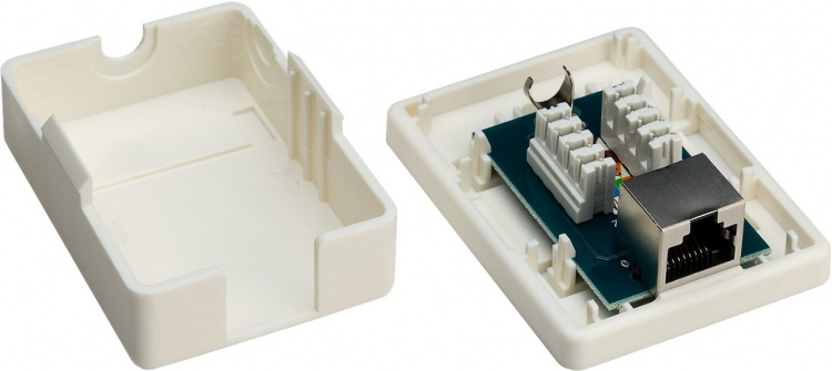 Goobay 1-port RJ45-kopplingsdosa, CAT 6, STP, vit skärmad