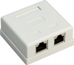 Goobay 2-port RJ45-kopplingsdosa, CAT 6, STP, vit skärmad Goobay 2-port RJ45-kopplingsdosa, CAT 6, STP, vit skärmad
