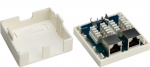Goobay 2-port RJ45-kopplingsdosa, CAT 6, STP, vit skärmad Goobay 2-port RJ45-kopplingsdosa, CAT 6, STP, vit skärmad