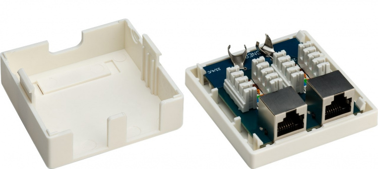 Goobay 2-port RJ45-kopplingsdosa, CAT 6, STP, vit skärmad Goobay 2-port RJ45-kopplingsdosa, CAT 6, STP, vit skärmad