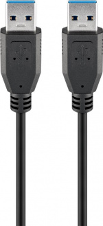 Goobay USB-A-kabel, USB 3.0, 1 m, svart USB 3.0 kontakt (typ A) > USB 3.0 kontakt (typ A)