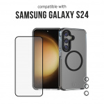 3SIXT 4in1 Protection Bundle mobilskal, skärmskydd, kameraskydd och stressfri applikator, kompatibel med Samsung Galaxy S24, transparent 3SIXT 4in1 Protection Bundle mobilskal, skärmskydd, kameraskydd och stressfri applikator, kompatibel med Samsung Galaxy S24, transparent