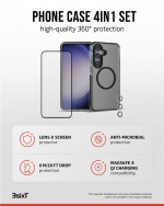 3SIXT 4in1 Protection Bundle mobilskal, skärmskydd, kameraskydd och stressfri applikator, kompatibel med Samsung Galaxy S24+, transparent 3SIXT 4in1 Protection Bundle mobilskal, skärmskydd, kameraskydd och stressfri applikator, kompatibel med Samsung Galaxy S24+, transparent