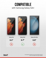 3SIXT 4in1 Protection Bundle mobilskal, skärmskydd, kameraskydd och stressfri applikator, kompatibel med Samsung Galaxy S24+, transparent 3SIXT 4in1 Protection Bundle mobilskal, skärmskydd, kameraskydd och stressfri applikator, kompatibel med Samsung Galaxy S24+, transparent