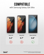 3SIXT 4in1 Protection Bundle mobilskal, skärmskydd, kameraskydd och stressfri applikator, kompatibel med Samsung Galaxy S24 Ultra, transparent 3SIXT 4in1 Protection Bundle mobilskal, skärmskydd, kameraskydd och stressfri applikator, kompatibel med Samsung Galaxy S24 Ultra, transparent