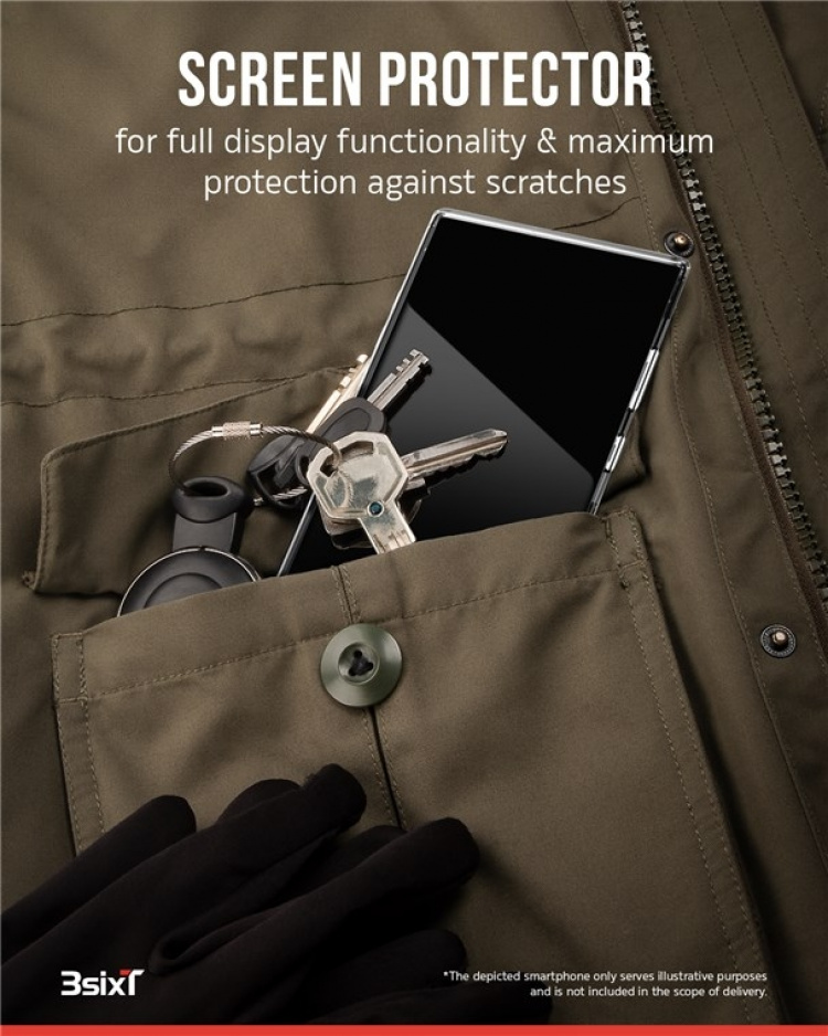 3SIXT 4in1 Protection Bundle mobilskal, skärmskydd, kameraskydd och stressfri applikator, kompatibel med Samsung Galaxy S24 Ultra, transparent 3SIXT 4in1 Protection Bundle mobilskal, skärmskydd, kameraskydd och stressfri applikator, kompatibel med Samsung Galaxy S24 Ultra, transparent