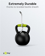 Goobay USB-C™ supersoft textilkabel med metallkontakter, 3 m, vit elegant och extra robust anslutningskabel för enheter med USB-C™-port