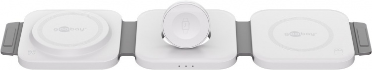 Goobay 3in1 trådlös laddare, vikbar, 15 W laddar trådlöst upp till 3 enheter samtidigt Goobay 3in1 trådlös laddare, vikbar, 15 W laddar trådlöst upp till 3 enheter samtidigt