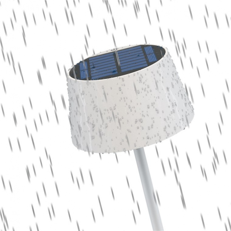 Goobay Trådlös LED-bordslampa med solcell, vit med touchkontroll, 150 lm, varmvit (3000 K), steglöst dimbar