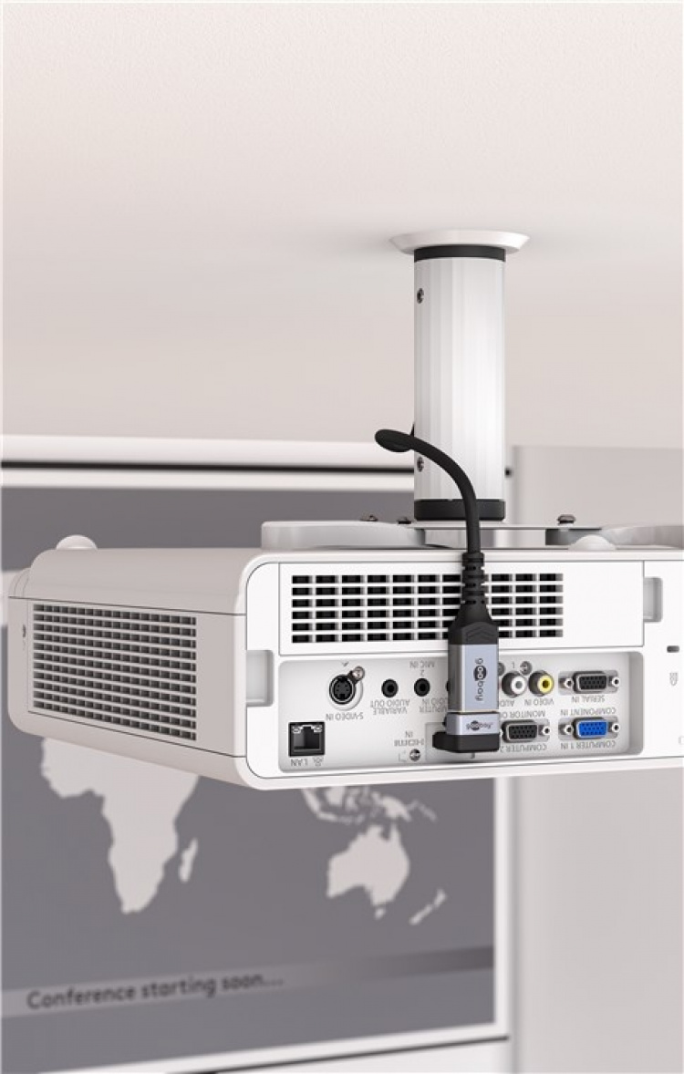 Goobay HDMI™ vinkeladapter 90° vertikal, 8K @ 60 Hz, guldpläterad HDMI™-uttag (typ A) > HDMI™ kontakt (typ A) 90 °