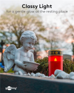 Goobay LED gravljus med timer, rött varmvit (2400 K), batteridriven (2x C/LR14), för inom- och utomhusbruk (IP44) Goobay LED gravljus med timer, rött varmvit (2400 K), batteridriven (2x C/LR14), för inom- och utomhusbruk (IP44)