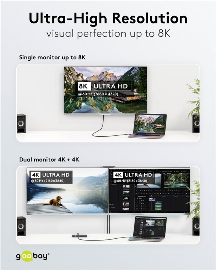 Goobay USB-C™-kabel, USB4™, 240 W, 40 Gbit/s, Power Delivery, 1,8 m USB-C™-kontakt > USB-C™-kontakt Goobay USB-C™-kabel, USB4™, 240 W, 40 Gbit/s, Power Delivery, 1,8 m USB-C™-kontakt > USB-C™-kontakt