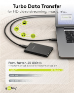Goobay USB-C™-kabel, USB4™, 240 W, 20 Gbit/s, Power Delivery, 2 m USB-C™-kontakt > USB-C™-kontakt Goobay USB-C™-kabel, USB4™, 240 W, 20 Gbit/s, Power Delivery, 2 m USB-C™-kontakt > USB-C™-kontakt