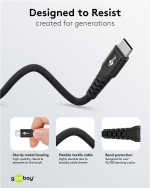 Goobay USB-C™ supersoft textilkabel med metallkontakter, 0,5 m, svart elegant och extra robust anslutningskabel för enheter med USB-C™-port Goobay USB-C™ supersoft textilkabel med metallkontakter, 0,5 m, svart elegant och extra robust anslutningskabel för enheter med USB-C™-port