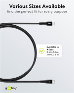 Goobay USB-C™ supersoft textilkabel med metallkontakter, 1 m, svart elegant och extra robust anslutningskabel för enheter med USB-C™-port