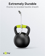 Goobay Lightning-USB-A supersoft textilkabel med metallkontakter, 1 m, vit MFi-certifierad, elegant och extra robust laddnings- och synkroniseringskabel för Apple iPhone/iPad (vit)