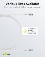 Goobay Lightning-USB-C™ supersoft textilkabel med metallkontakter, 0,5 m, vit MFi-certifierad, elegant och extra robust laddnings- och synkroniseringskabel för Apple iPhone/iPad (vit)